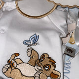 Baby Boys Lion Cub With Butterfly Handmade Sleepsuit & Bib