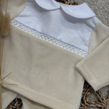 Baby Boy’s Beige Velour 2 Piece outfit