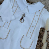 Peter Rabbit White & Beige Sleepsuit