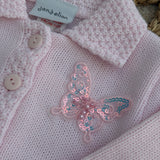 Personalised Butterfly Sparkle Knitted Baby Cardigan – Pink