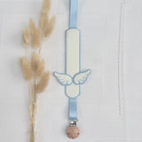 Personalised Angel Wings Dummy Clip | Handmade Baby Dummy Holder UK