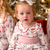PRE ORDER Baby Girl's Smocked Nutcracker Christmas Sleepsuit