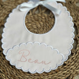 Baby Girls Pink Scallop Bib