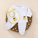 Personalised White Lemon Two Piece Set | Coming Home Outfit Handmade