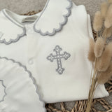 Baby's Personalised Christening Day Baby grow and Bib