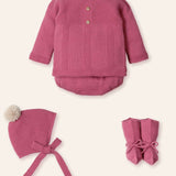 NEW SEASON Mac ilusion Unisex Dusky Rose Knitted 4 Piece - 3 Months
