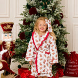 PRE-ORDER Personalised Girls’ Christmas Teddy Bear Frill Dressing Gown