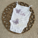 Baby Girls Personalised Butterfly Vest & Headband