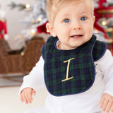 Balmoral Tartan Baby Boys Sleepsuit and Handmade Bib Set