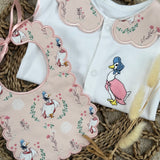 Baby Girls Jemima Puddle Duck Handmade Sleepsuit & Bib