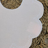 Personalised Spanish Pink & White Edge Scallop Bib