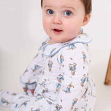 Boys Peter Rabbit Print Cotton Sleepsuit