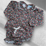 Girls Mac ilusion Vintage Flower Collar Shirt & Knickers
