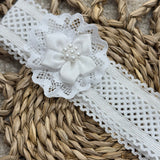 Baby Girls Headband with a White Flower