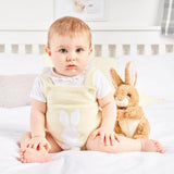 Dandelion Knitted Bunny Dungaree - Lemon Pom