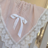 Luxury Handmade Blush Pink Lace Muslin Square – Baby Burp Cloth UK