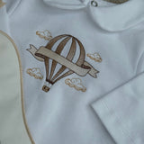 Unisex Hot Air Balloon Sleepsuit & Bib Set