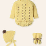 Boys Mac ilusion Mustard Knitted 4 piece outfit