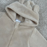 Babys Unisex Beige Fleece sleepsuit