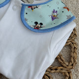 Baby’s Unisex Micky & Minnie Handmade Sleepsuit & Bib Set