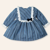 NEW SEASON Mac ilusion Baby Girls Blue Stipe Dress - 6 Months
