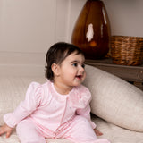 Baby Girls Pink Mintini All In One with Diamante Front, Tulle Collar & Tulle Bow