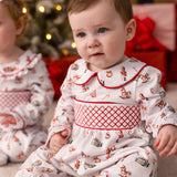 PRE ORDER Baby Boy's Smocked Nutcracker Christmas Sleepsuit