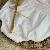 Baby Girl’s Evie  White & Pink Smocked Romper
