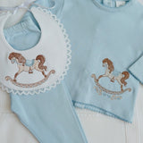 Baby Boys Blue Rocking Horse Set