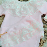 Baby Girls Pink Lacey Knitted Jam Set