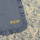 Girl's Frill Blue Safari Toile Print Blanket