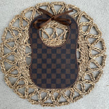 Baby's Brown inspired Bib & Dummy Clip Set