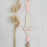 Personalised Angel Wings Dummy Clip | Handmade Baby Dummy Holder UK
