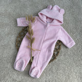 Baby Girls Pink Fleece sleepsuit