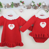 Girls Red Knitted Cecily Jam Pants Set