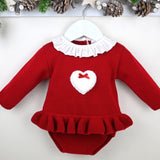 Girls Red Knitted Cecily Jam Pants Set
