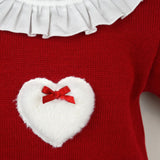 Girls Red Knitted Cecily Jam Pants Set