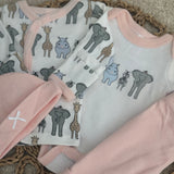 Baby Girl’s Pink Animal print Premature 4 Piece