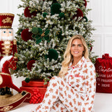 PRE-ORDER Personalised Mummy Christmas Teddy Bear Frill Pyjamas