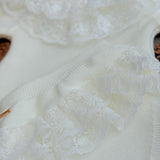 Baby Girls Ivory Lacey Knitted Jam Set
