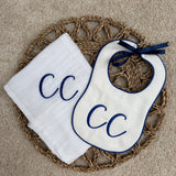 Baby unisex Personalised Bib & Muslin Set