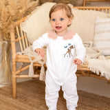 Baby Girls Bambi Handmade Baby grow and Bib