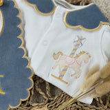 Baby Girls Handmade Horse Sleepsuit & Bib
