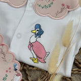 Baby Girls Jemima Puddle Duck Handmade Sleepsuit & Bib