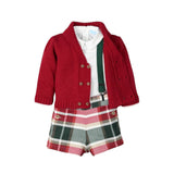 NEW SEASON Mac ilusions Boy’s Checked Shorts, Shirt & Cardigan - 6 Months