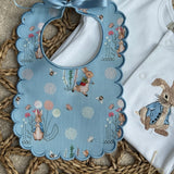 Boys Peter Rabbit Handmade Sleepsuit And Bib