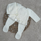 Baby Girls Ivory Lace Knitted 3 Piece