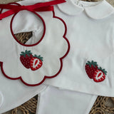 Personalised White Strawberry Two Piece Set | Coming Home Outfit Handmade