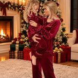 PRE-ORDER The Mayfair Collection Ruby Edition – Personalised Women’s Luxury Velvet Christmas Pyjamas