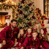 PRE-ORDER The Mayfair Collection Ruby Edition – Personalised Women’s Luxury Velvet Christmas Pyjamas